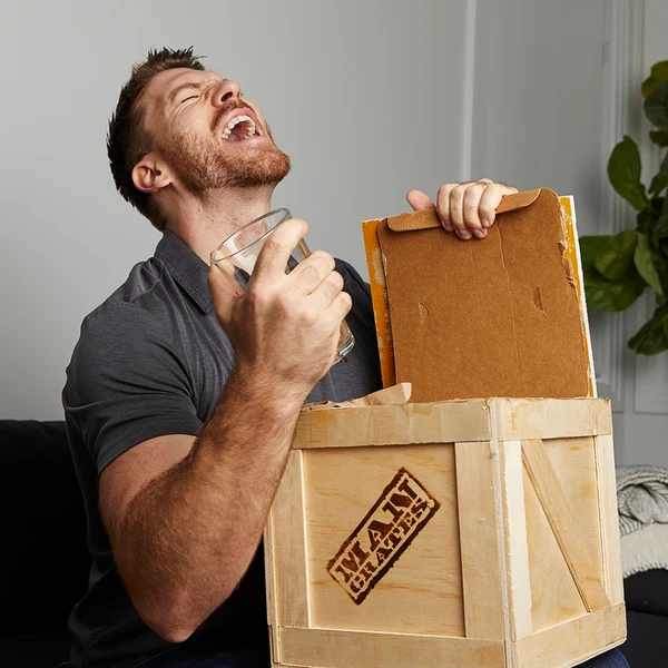 ManCrates New Dad Survival Kit wooden gift crate