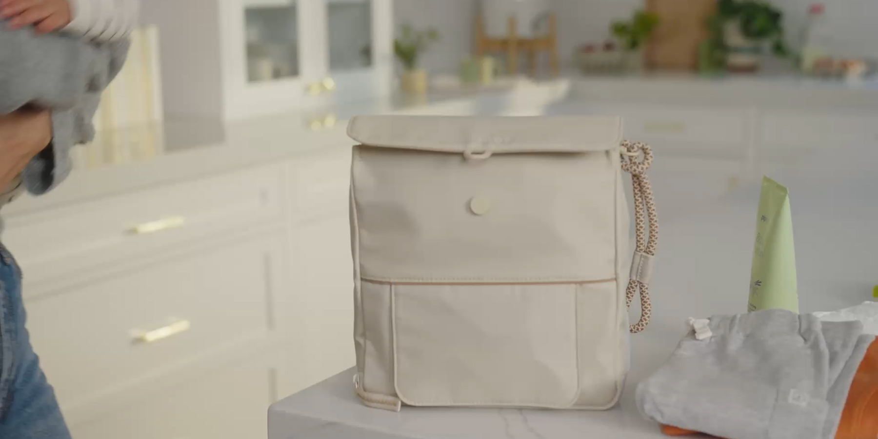 Skip Hop grab and go wipes case in neutral colorway