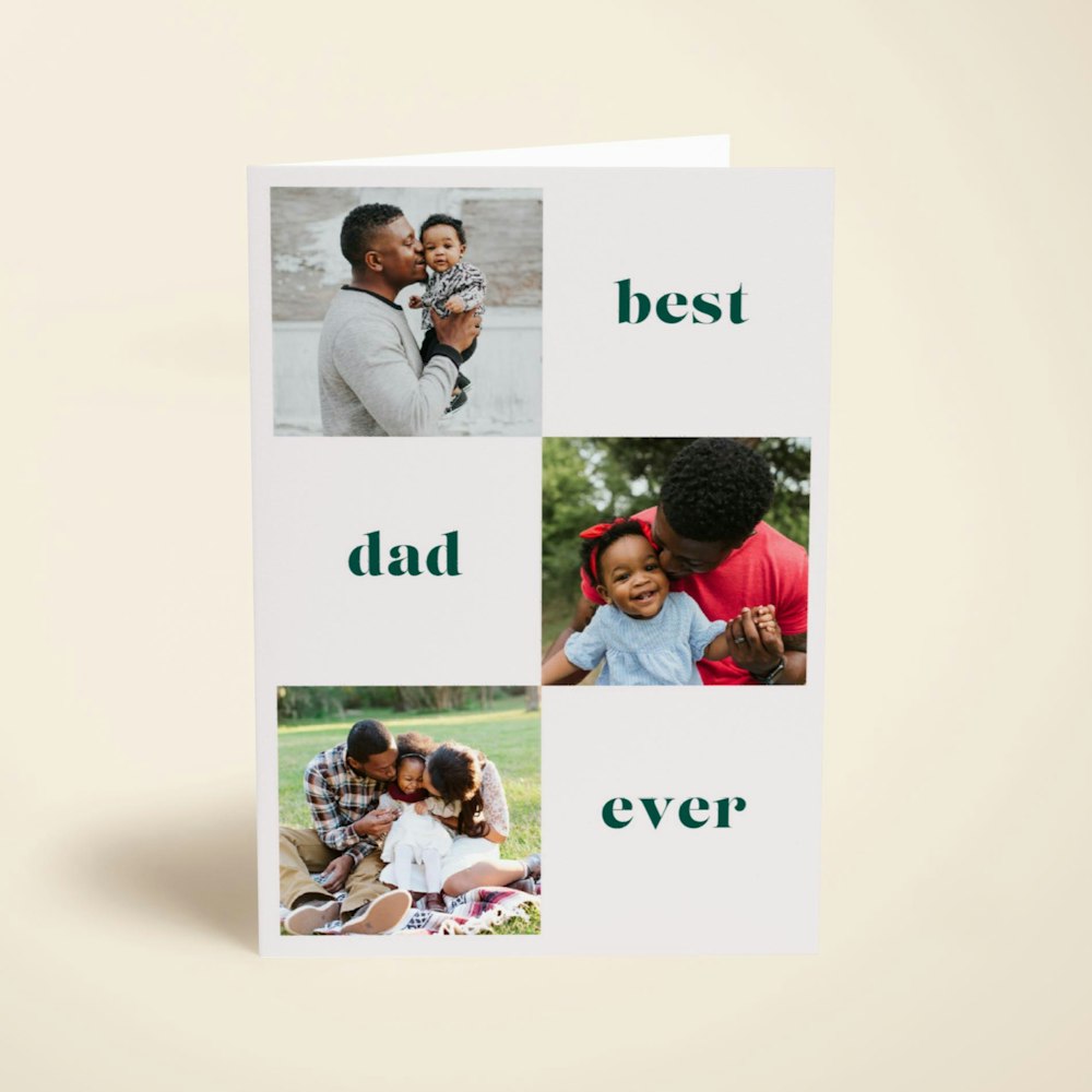 Papier Best Dad Ever personalized Father's Day photo card