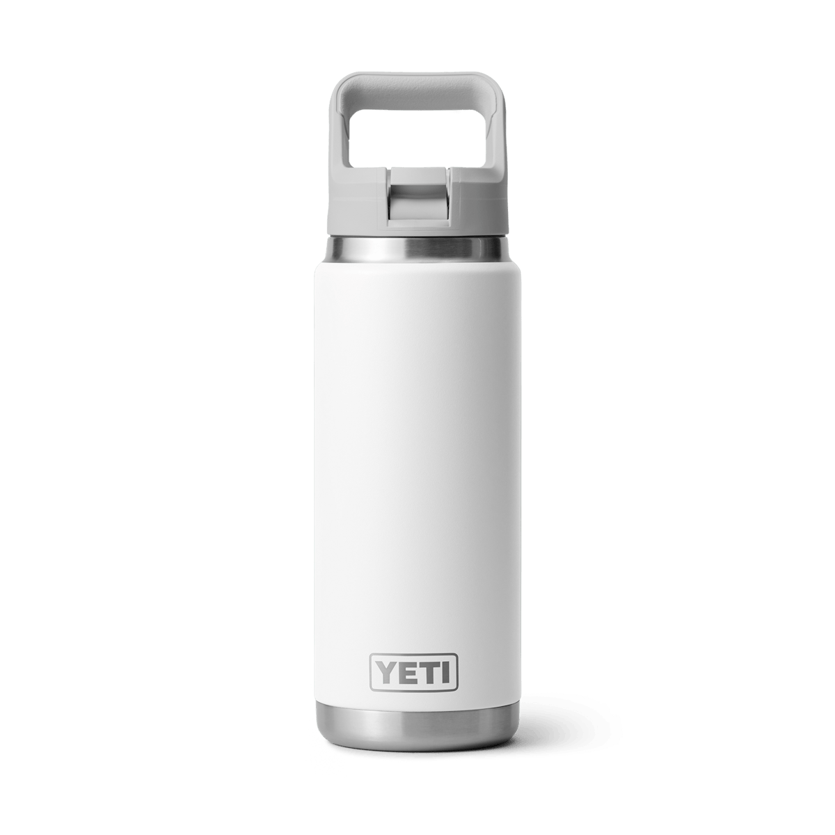 YETI Rambler 26 oz water bottle with straw cap in white