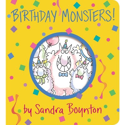 Sandra Boynton Birthday Monsters board book cover with birthday monster illustration
