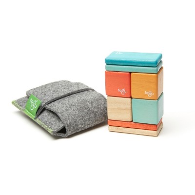Tegu Travel Pals magnetic wooden blocks in bright colors