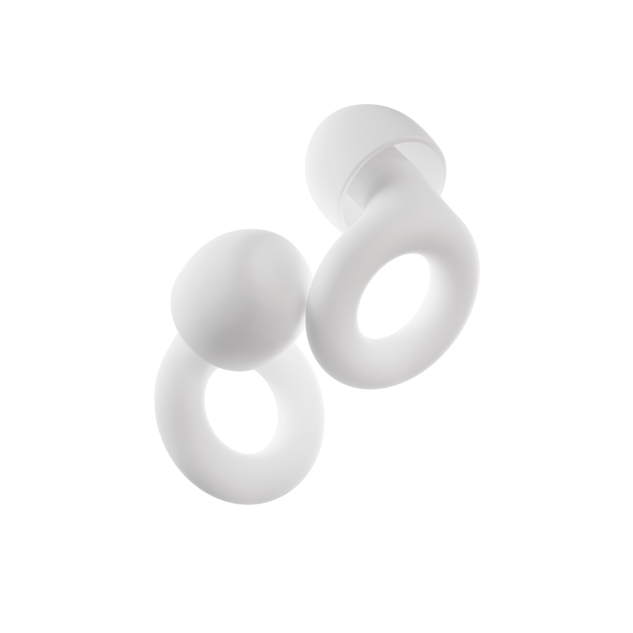 Loop Quiet earplugs in white finish displayed on minimal background