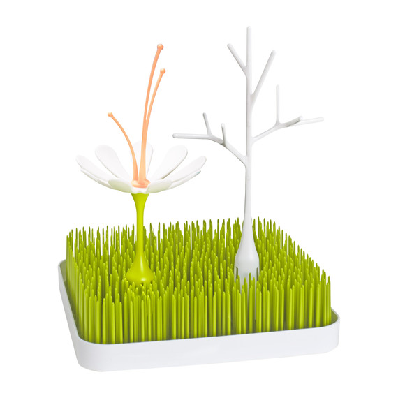 Boon GRASS countertop baby bottle drying rack in green