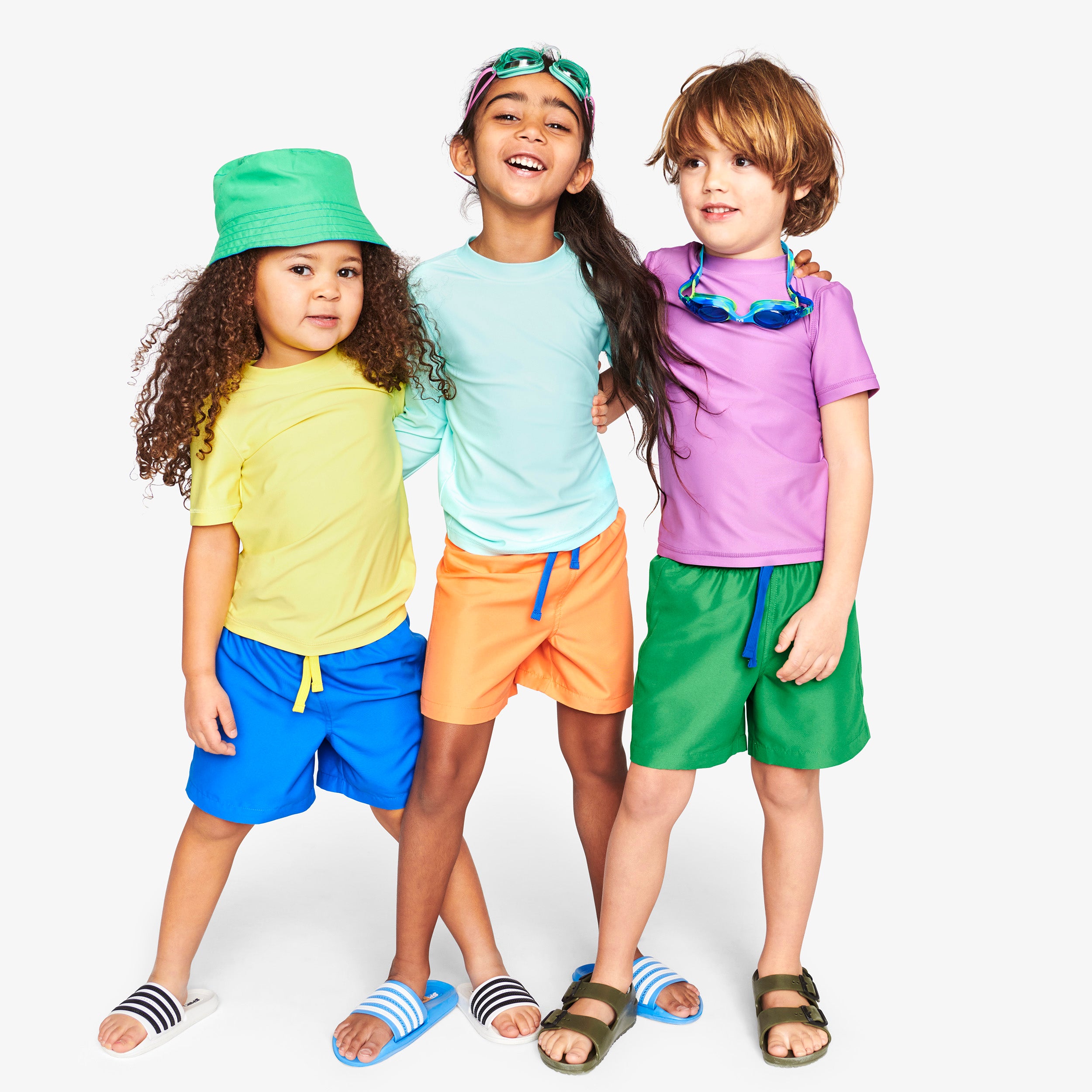 Primary UPF 50 baby swim shirt in clean solid color