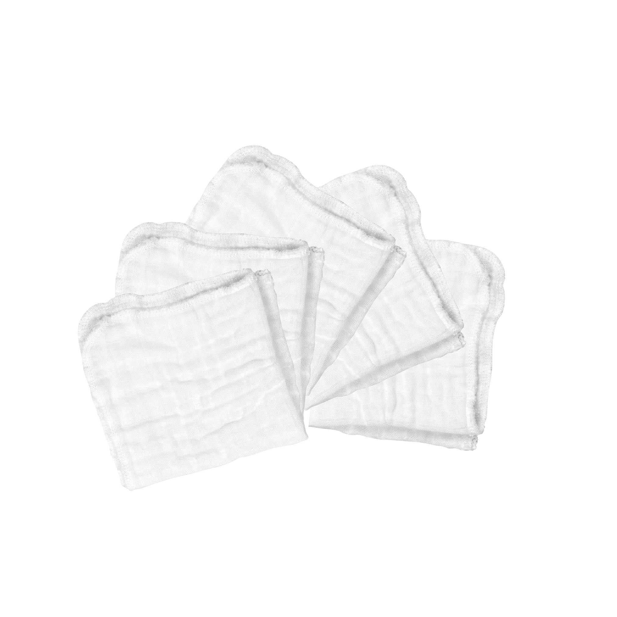 Green Sprouts organic muslin washcloths 5-pack in white