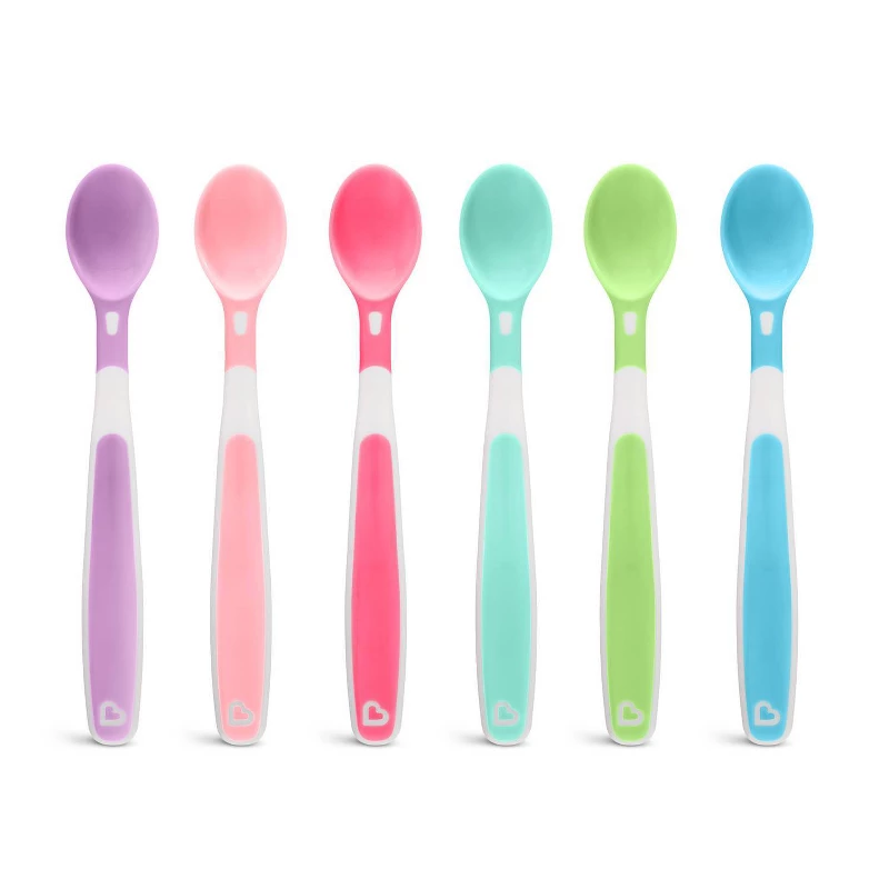 Munchkin soft-tip infant spoons 6-pack with heat-change color indicator