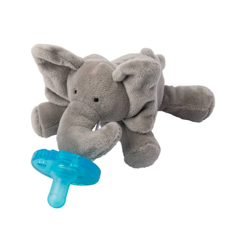 WubbaNub gray elephant infant pacifier plush toy combo