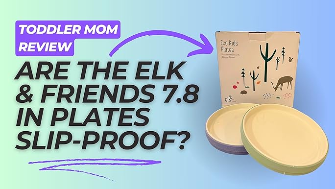 Elk & Friends bamboo toddler 3-piece dinner set with plate bowl and cup in animal print