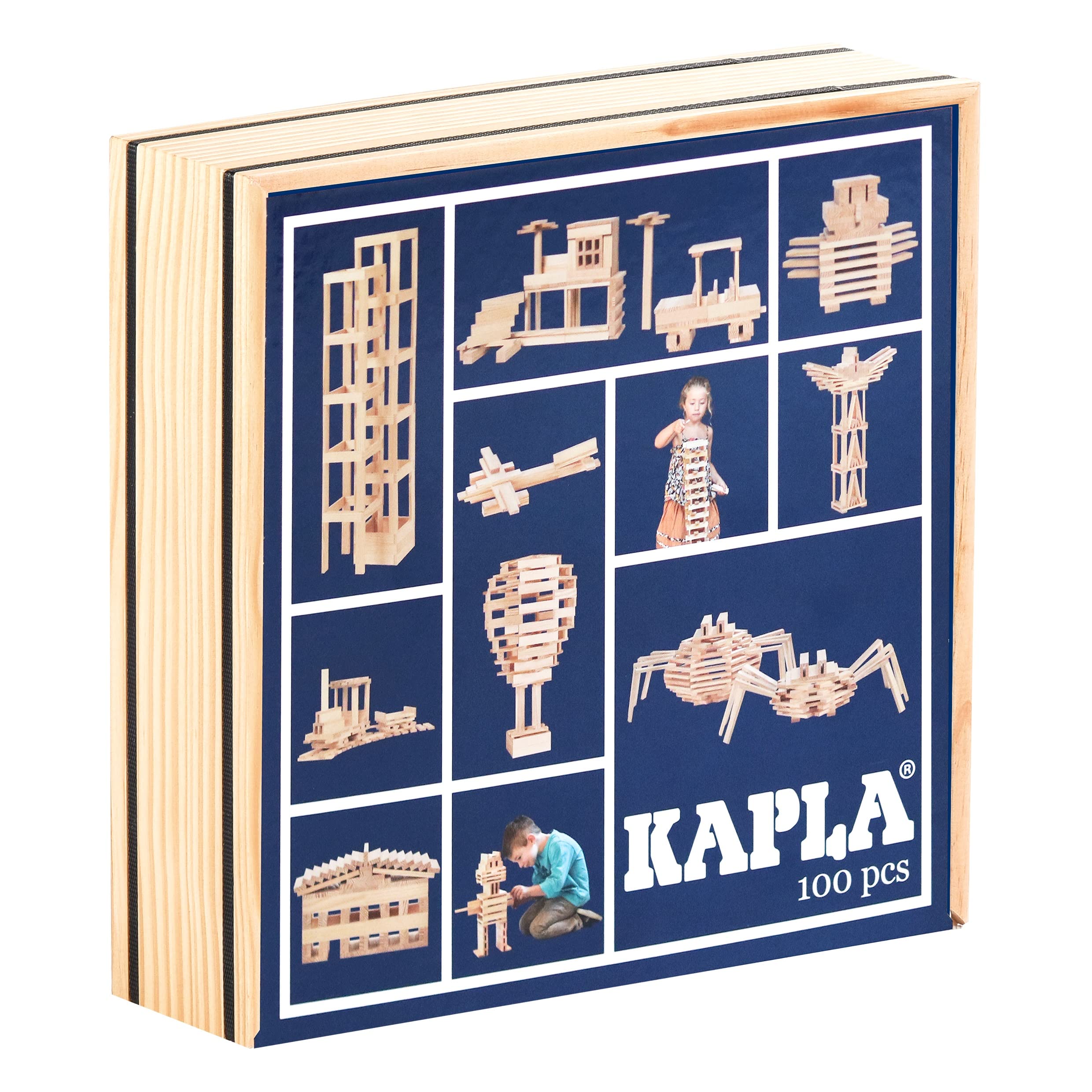 KAPLA natural pine building planks — open-ended toddler gift that needs no batteries and never stops being useful