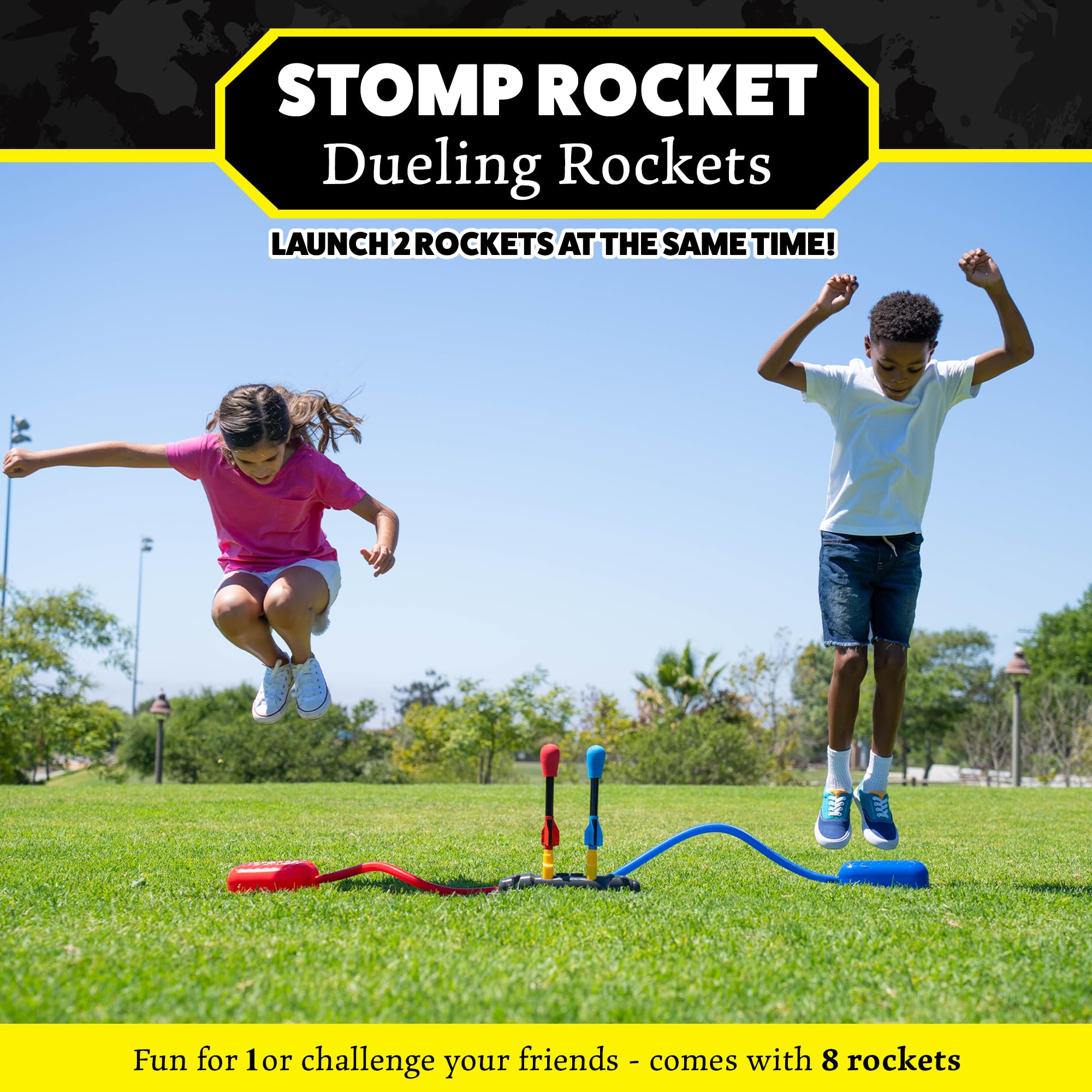 Stomp Rocket original foam rocket launcher outdoor toy set with colored rockets