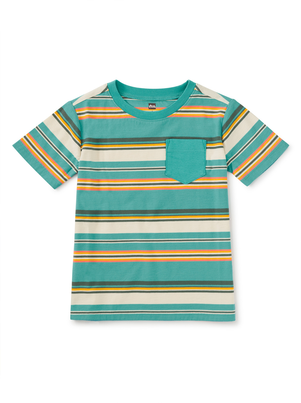 Tea Collection organic cotton global stripe toddler tee in colorful pattern