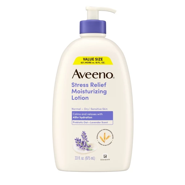 Aveeno stress relief moisturizing lotion lavender scent