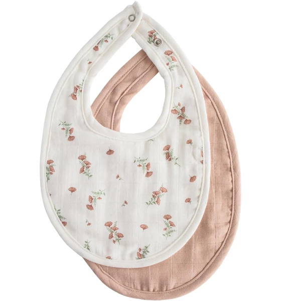 Mushie muslin baby bib 2-pack in neutral tone