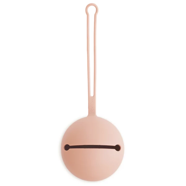 Mushie silicone pacifier case in neutral color